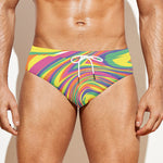 Pastel Rave Print Men's Swim Briefs