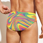 Pastel Rave Print Men's Swim Briefs