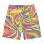 Pastel Rave Print Men's Swim Trunks