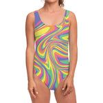 Pastel Rave Print One Piece Swimsuit
