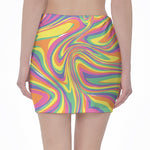 Pastel Rave Print Pencil Mini Skirt
