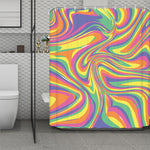 Pastel Rave Print Polyester Shower Curtain