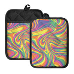 Pastel Rave Print Pot Holders With Pocket