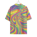 Pastel Rave Print Rayon Hawaiian Shirt