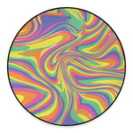 Pastel Rave Print Round Floor Mat