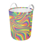 Pastel Rave Print Round Laundry Basket