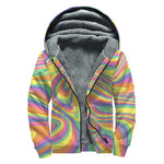 Pastel Rave Print Sherpa Lined Zip Up Hoodie