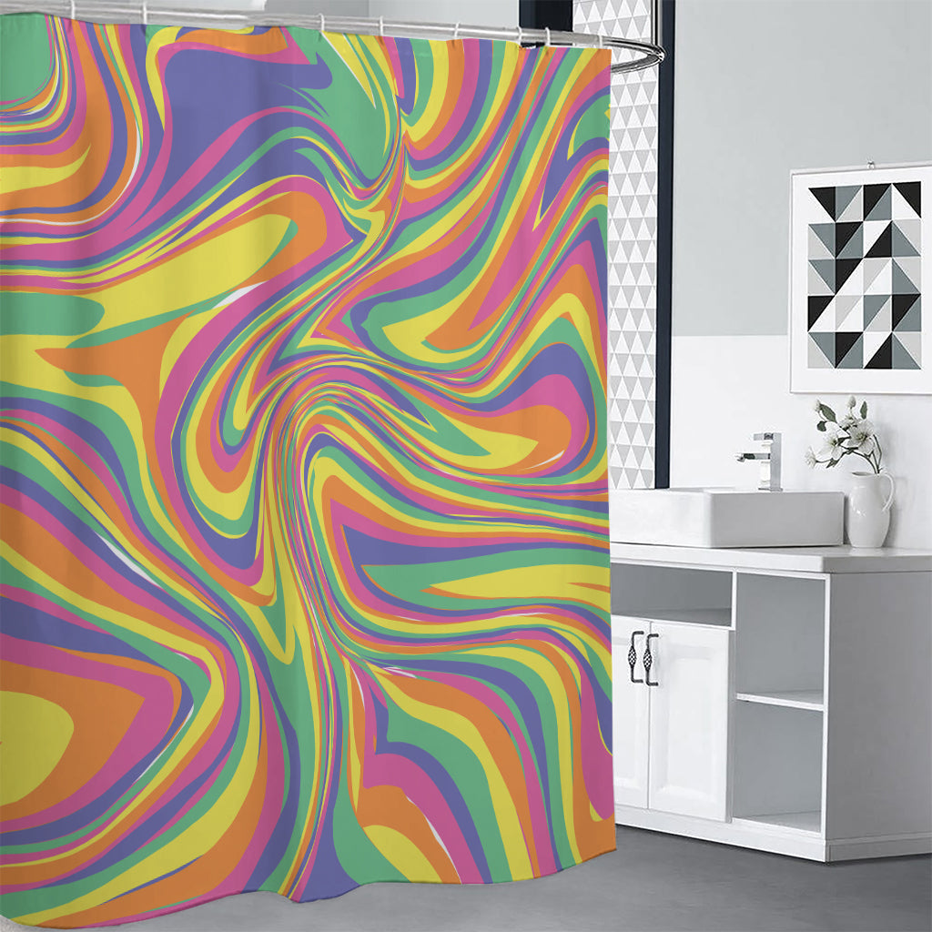 Pastel Rave Print Shower Curtain