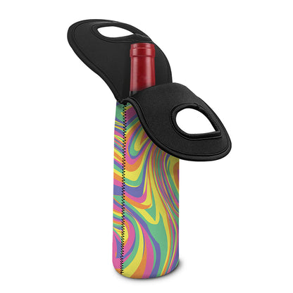 Pastel Rave Print Single Neoprene Wine Tote