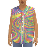 Pastel Rave Print Sleeveless Baseball Jersey