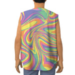 Pastel Rave Print Sleeveless Baseball Jersey