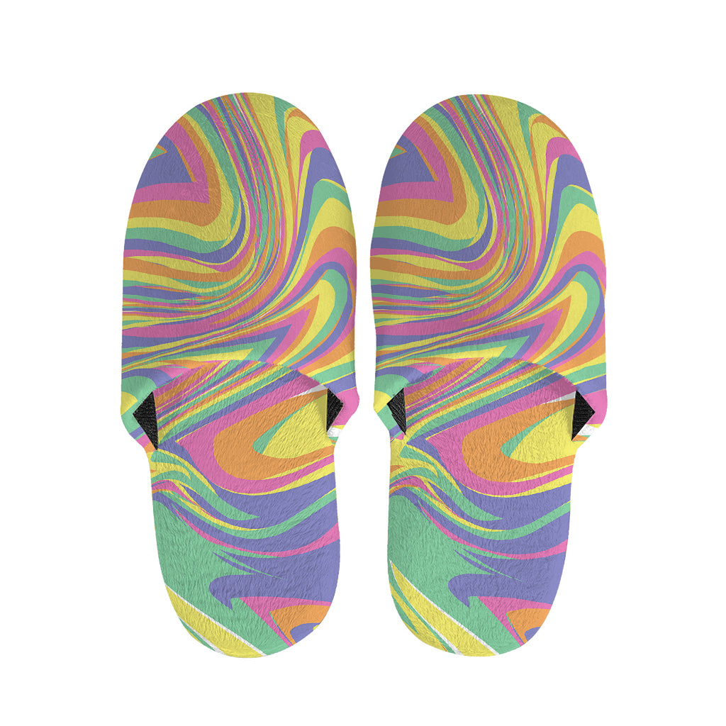 Pastel Rave Print Slippers