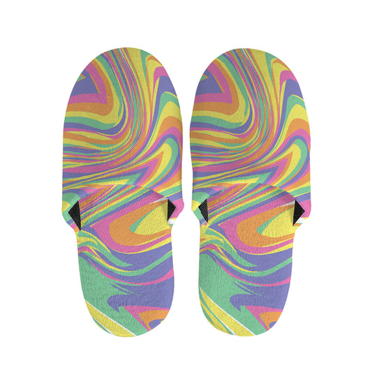Pastel Rave Print Slippers