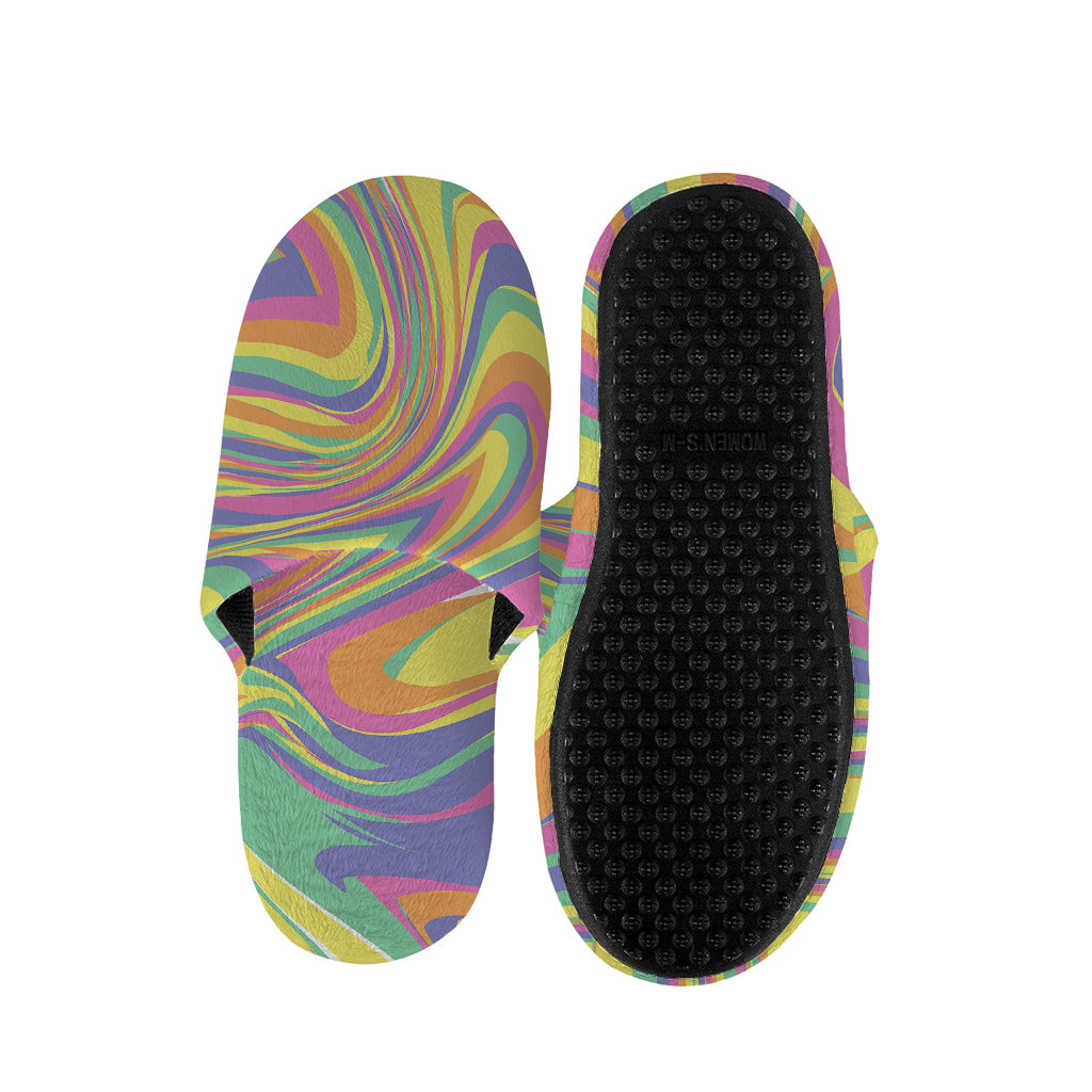 Pastel Rave Print Slippers