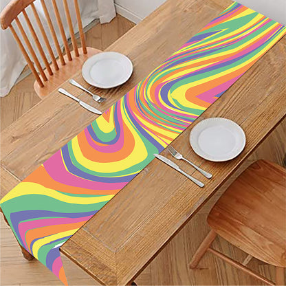 Pastel Rave Print Table Runner