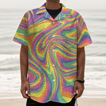 Pastel Rave Print Textured Short Sleeve Shirt