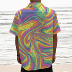 Pastel Rave Print Textured Short Sleeve Shirt