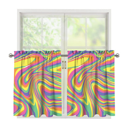Pastel Rave Print Tier Curtains