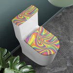 Pastel Rave Print Toilet Lid And Tank Cover Set