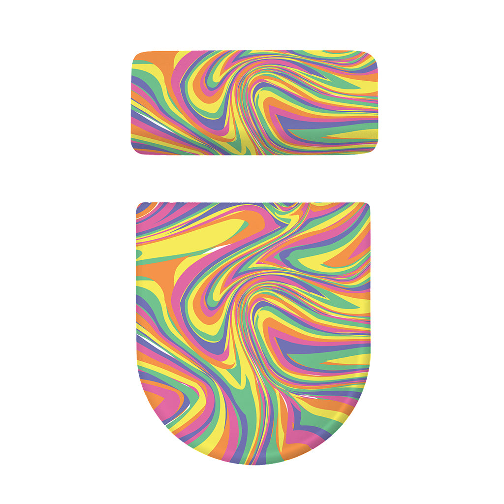 Pastel Rave Print Toilet Lid And Tank Cover Set