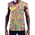 Pastel Rave Print Men's Workout Tank Top