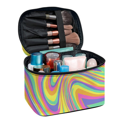 Pastel Rave Print Travel Makeup Bag