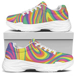 Pastel Rave Print White Chunky Shoes