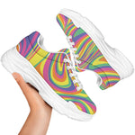 Pastel Rave Print White Chunky Shoes