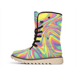 Pastel Rave Print Winter Boots