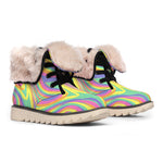 Pastel Rave Print Winter Boots