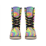 Pastel Rave Print Winter Boots