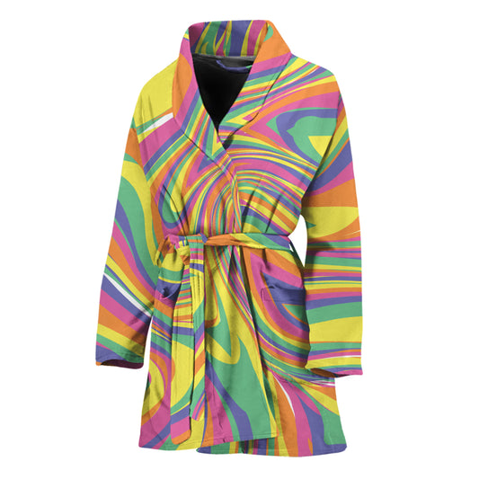 Pastel Rave Print Women's Bathrobe