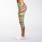 Pastel Rave Print Women's Capri Leggings