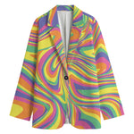 Pastel Rave Print Women's Cotton Blazer