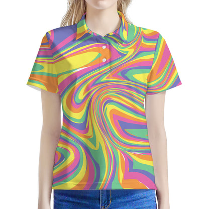 Pastel Rave Print Women's Polo Shirt