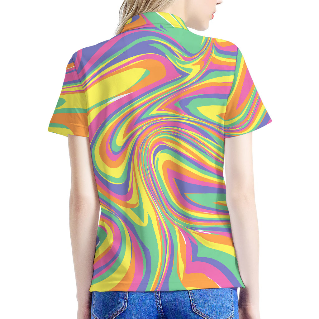 Pastel Rave Print Women's Polo Shirt