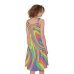 Pastel Rave Print Women's Sleeveless Dress