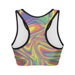 Pastel Rave Print Women's Sports Bra