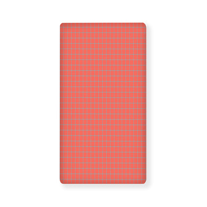 Pastel Red And Grey Tattersall Print Baby Crib Sheet