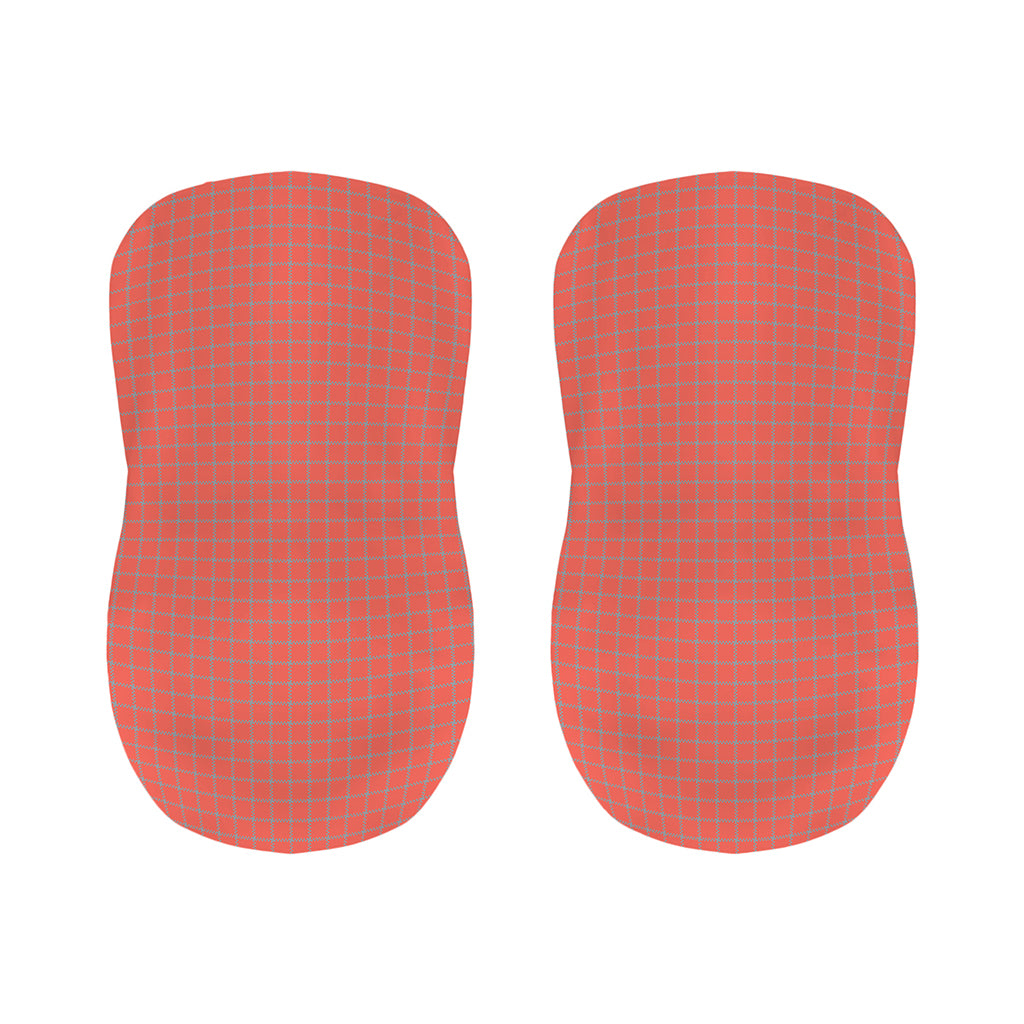 Pastel Red And Grey Tattersall Print Bar Stool Covers