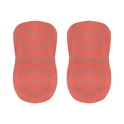 Pastel Red And Grey Tattersall Print Bar Stool Covers