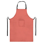 Pastel Red And Grey Tattersall Print Bib Apron With Pocket