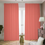Pastel Red And Grey Tattersall Print Blackout Pencil Pleat Curtains