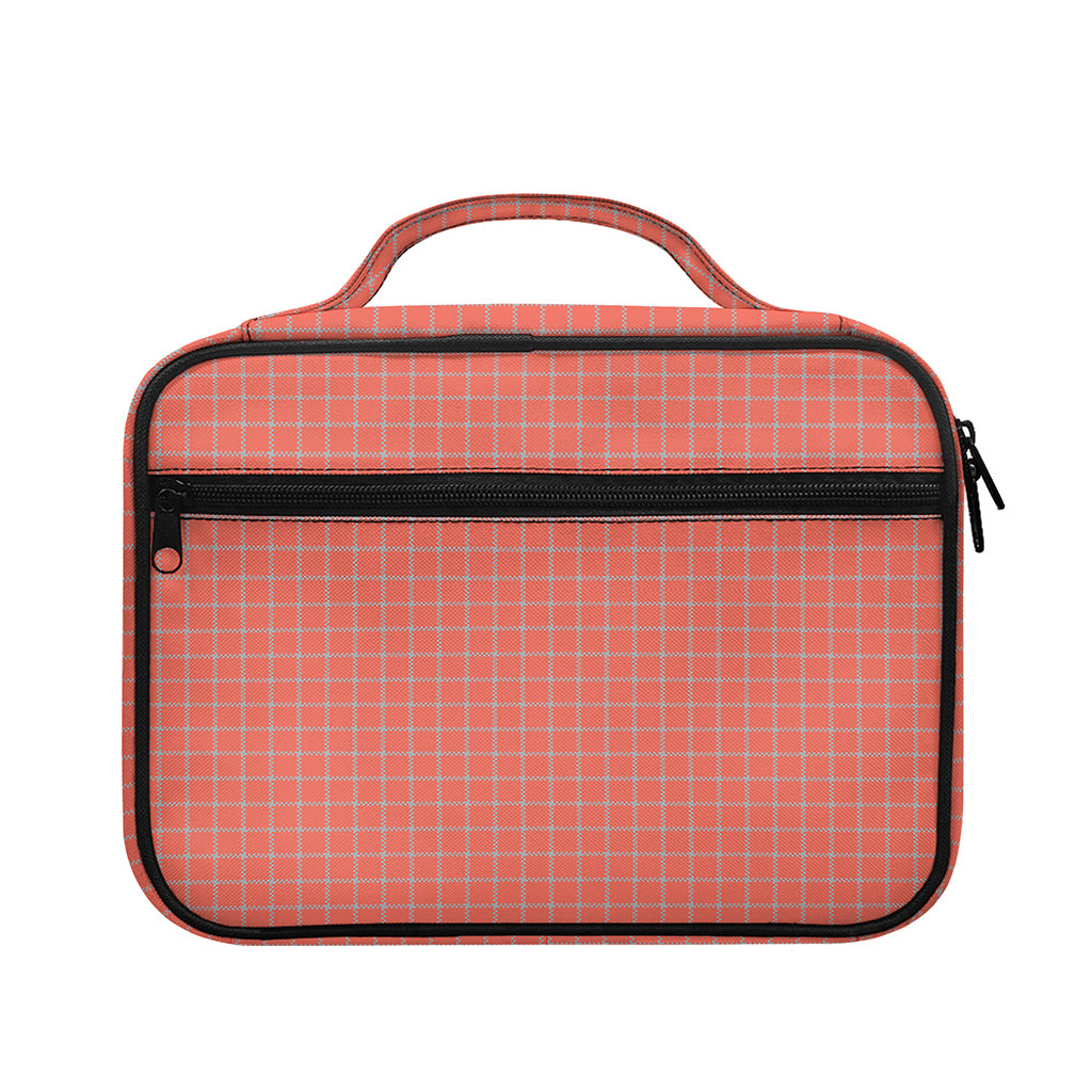 Pastel Red And Grey Tattersall Print Briefcase Bible Bag
