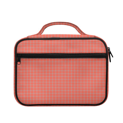 Pastel Red And Grey Tattersall Print Briefcase Bible Bag