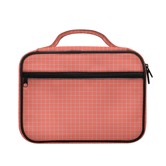 Pastel Red And Grey Tattersall Print Briefcase Bible Bag