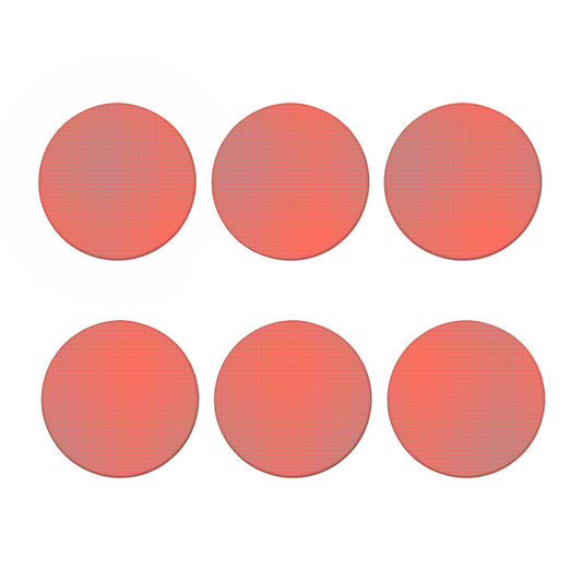 Pastel Red And Grey Tattersall Print Coaster Set