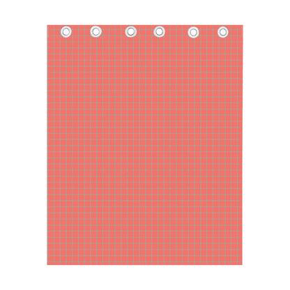 Pastel Red And Grey Tattersall Print Curtain