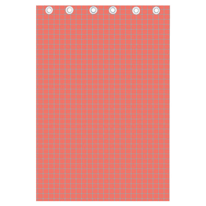 Pastel Red And Grey Tattersall Print Curtain