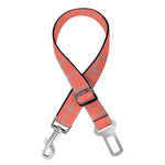 Pastel Red And Grey Tattersall Print Dog Seat Belt